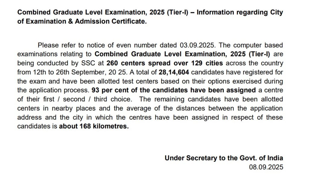 SSC CGL Admit Card 2025